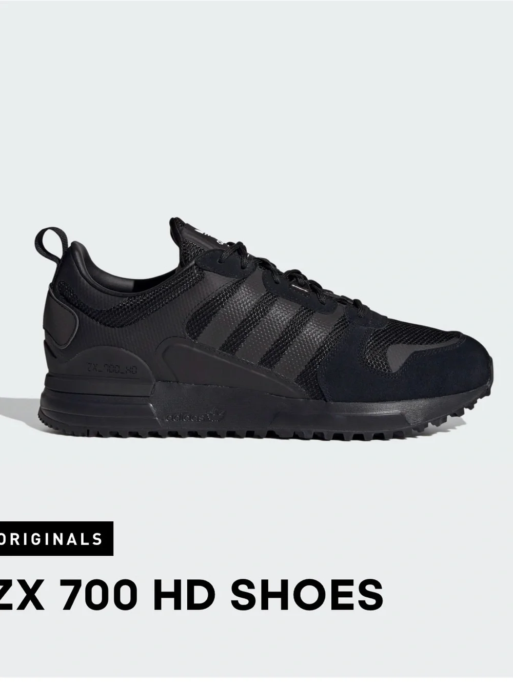 adidas ZX 700 HD Sneakers - Black size 9.